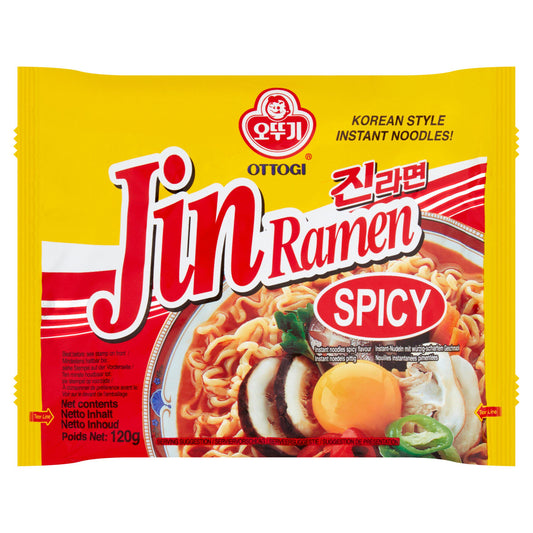 Ottogi Jin Ramen Spicy Korean Style Instant Noodles 120g GOODS Sainsburys   