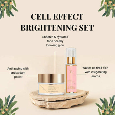 ErthSkin Vitamin C Bio Feuchtigkeitscreme 50ml EGF Cell Effect Serum 60ml Hautpflege-Duo