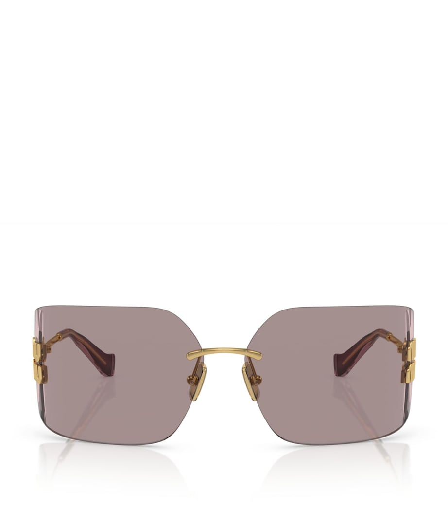 Miu Miu gold brown metal frame sunglasses MU 54YS, imported from the UK