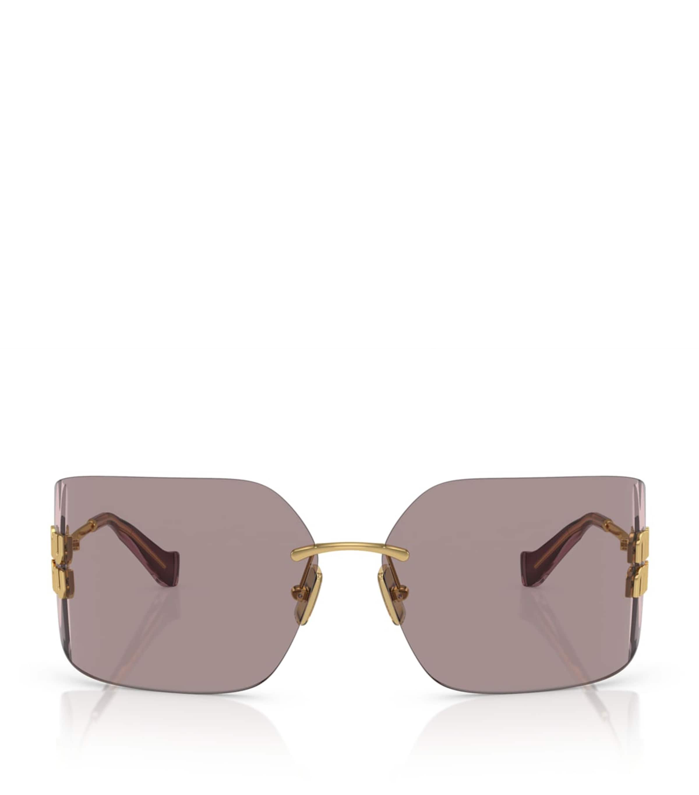 Miu Miu gold brown metal frame sunglasses MU 54YS, imported from the UK