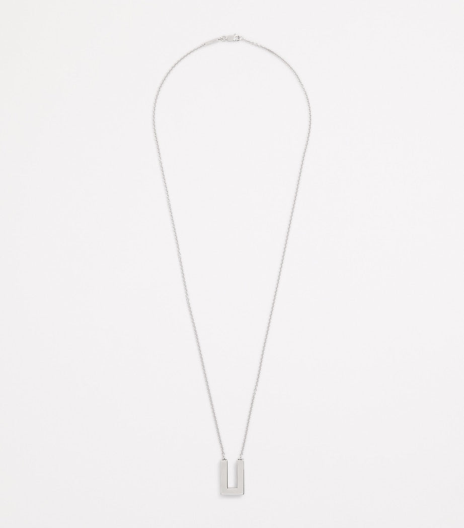 Tom Wood silver square pendant necklace (British brand)