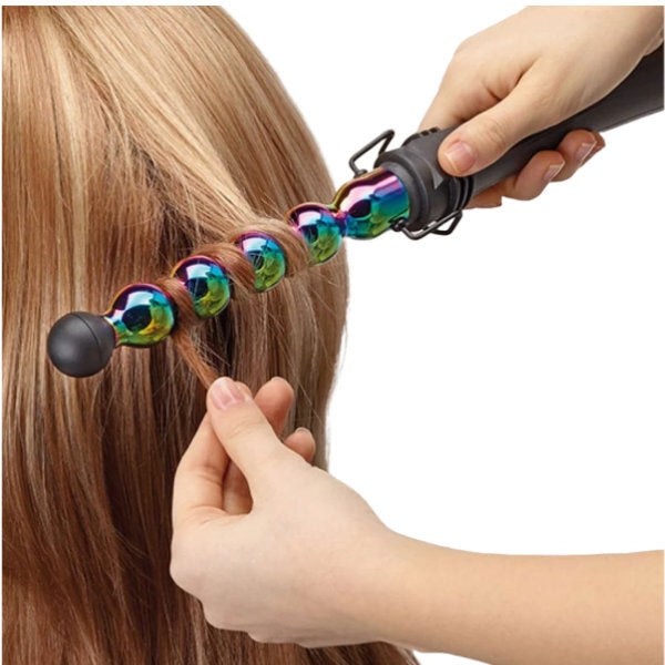 Gamma+ Bubble Curling Wand Rainbow 25mm, imported from the UK