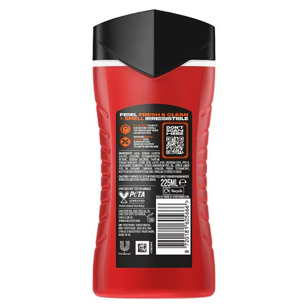 Lynx Sunset Fresh 3-in-1 Body Wash Bottle 500ml, UK version