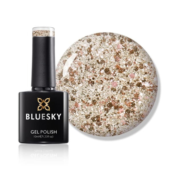 Bluesky Sensitive Golden Glitter Gel Polish - British product