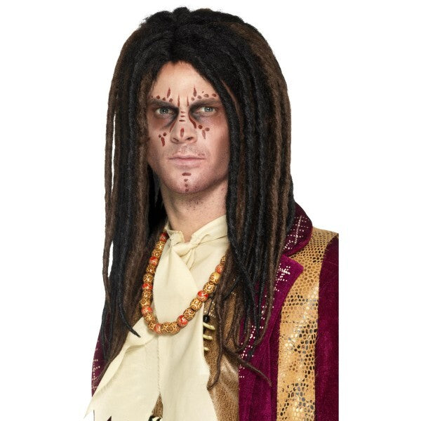 Smiffys Deluxe Voodoo Dreadlock Wig brown and black, UK version