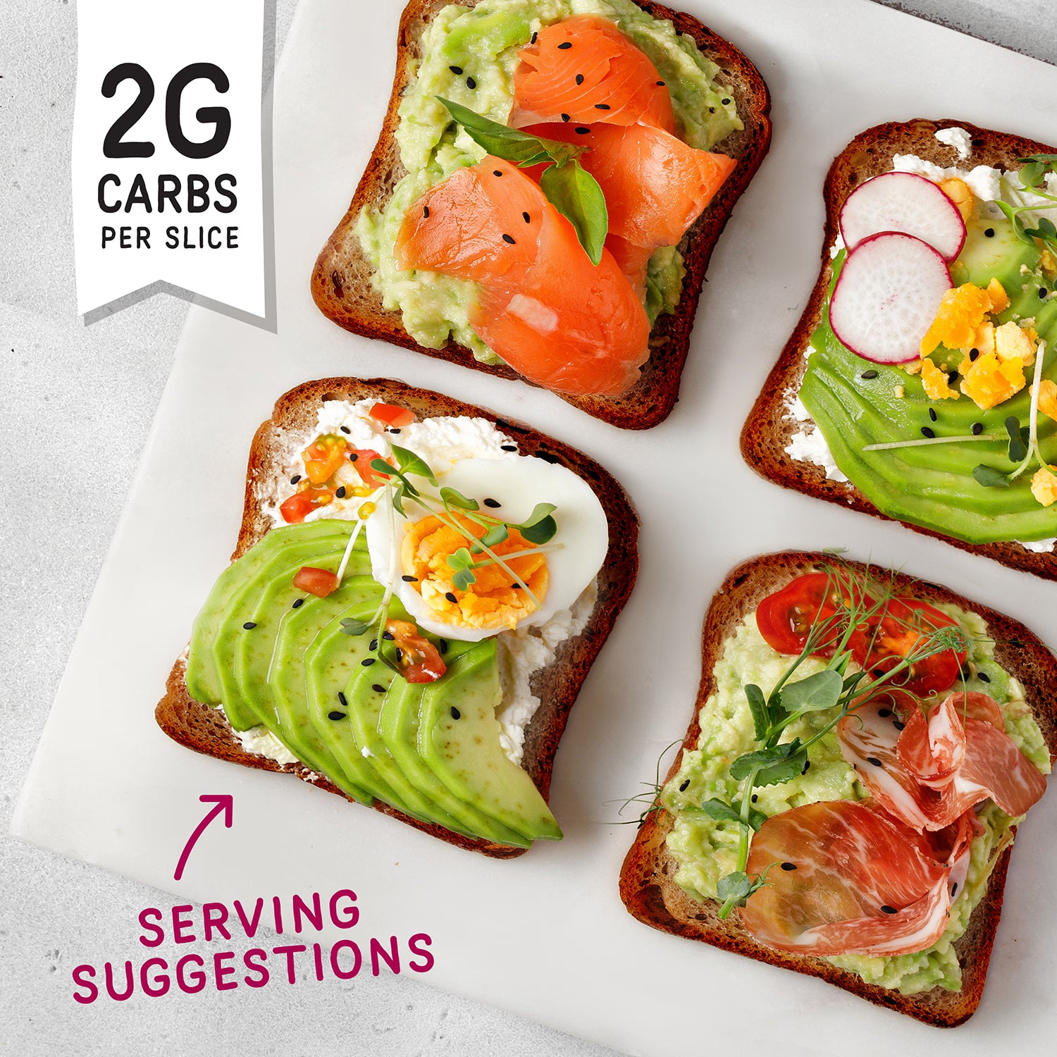 Fitbakes keto flaxseed bread 2g carbs high protein 190g (British brand)