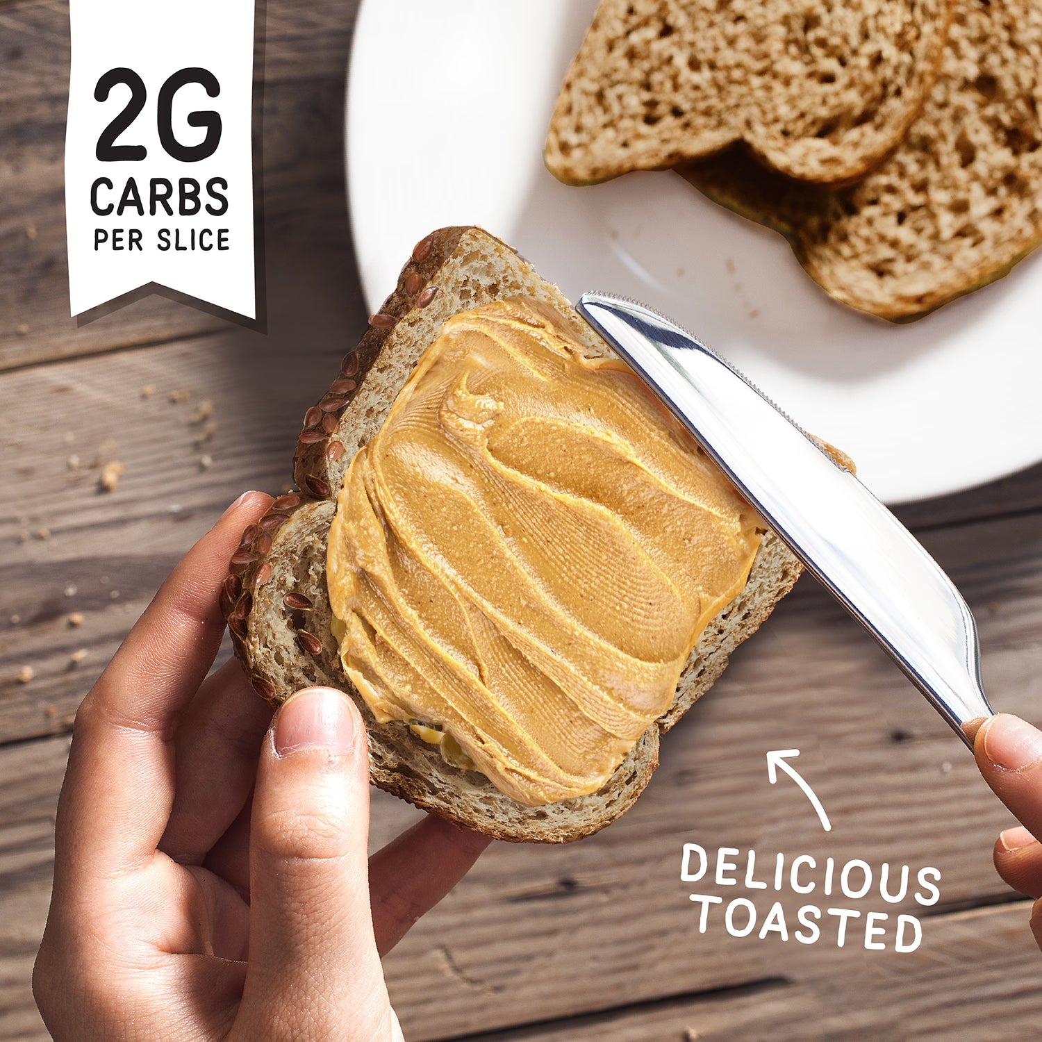 Fitbakes keto flaxseed bread 2g carbs high protein 190g (British brand)