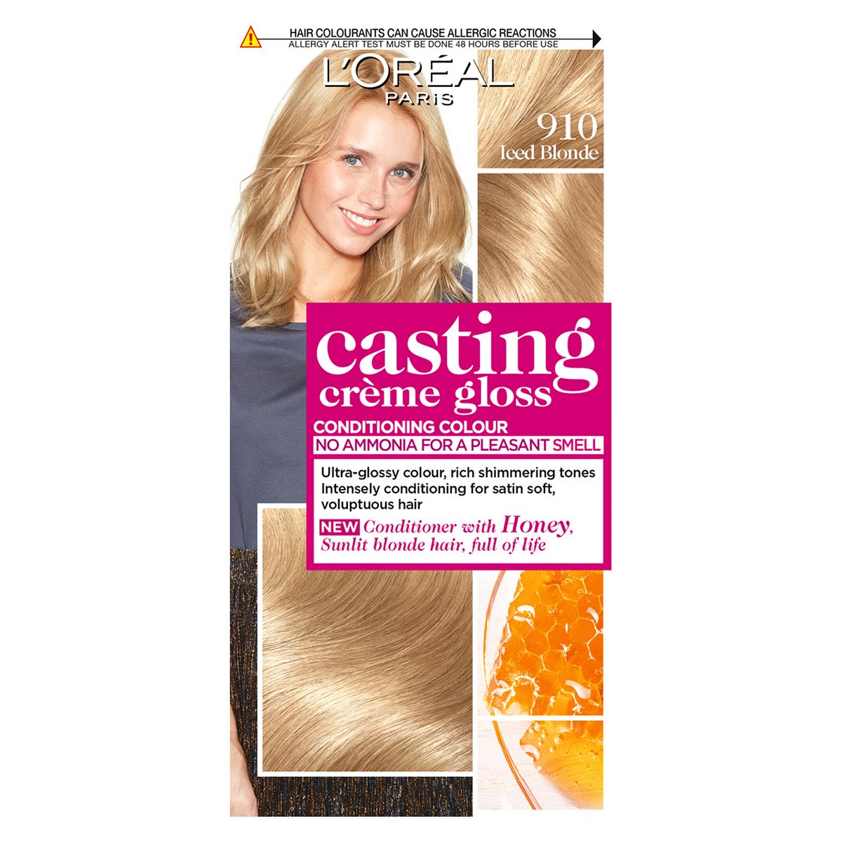 L'Oreal Paris Casting Creme Gloss Semi-Permanent Hair Dye, Blonde Hair Dye 910 Iced Blonde GOODS Boots   