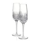 Waterford set of 2 diamond engraved champagne flutes 315ml (British brand)