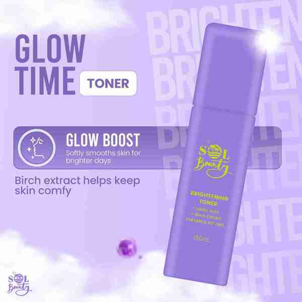Sol Beauty brightening toner with lactic acid hyaluronic acid 150ml - British product