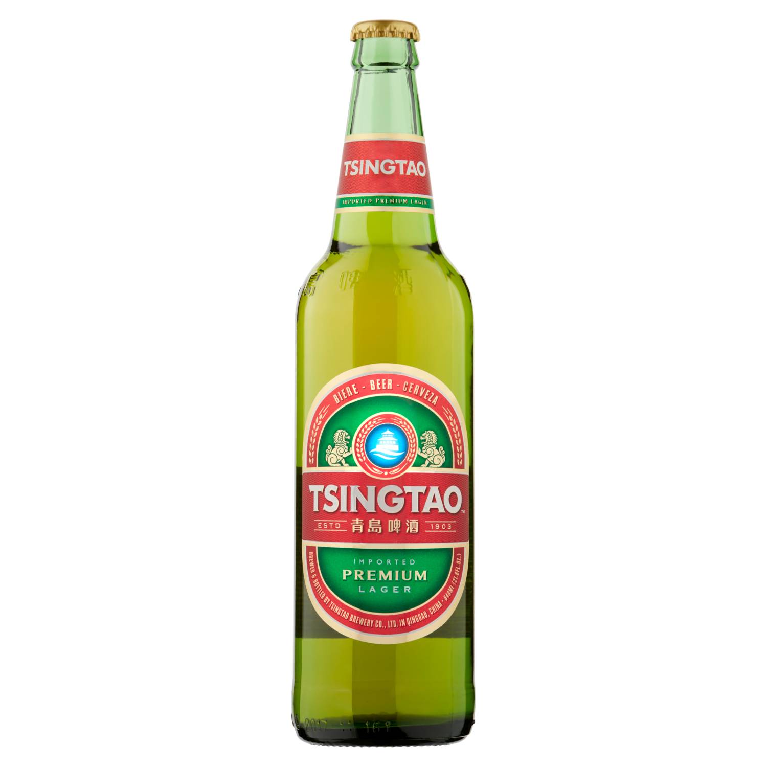 Tsingtao Premium Lager beer 640ml bottle (British brand)