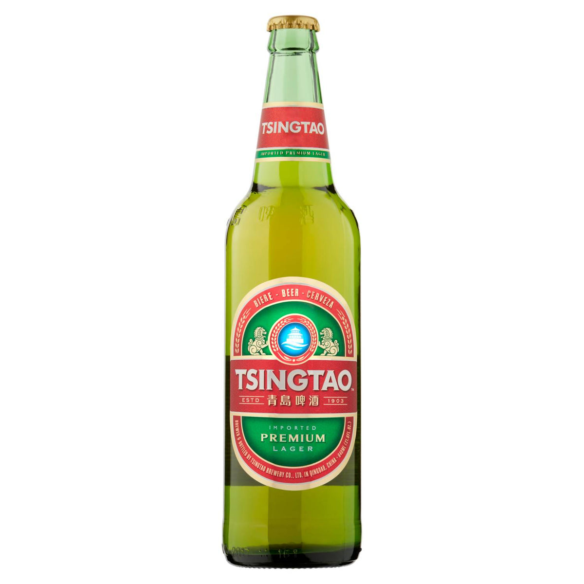 Tsingtao Premium Lager beer 640ml bottle (British brand)