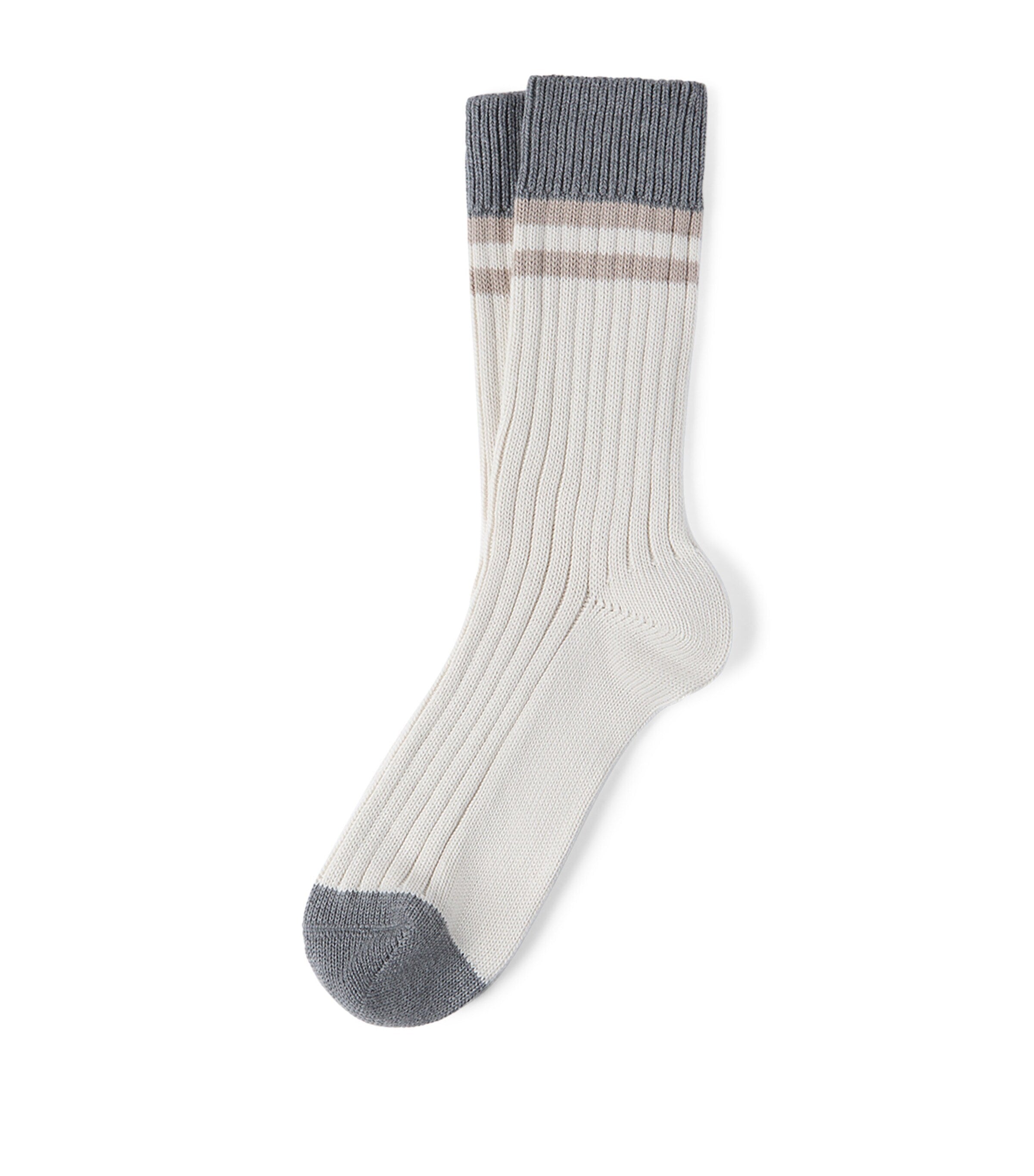 Brunello Cucinelli cotton stripe socks Italian made, UK version