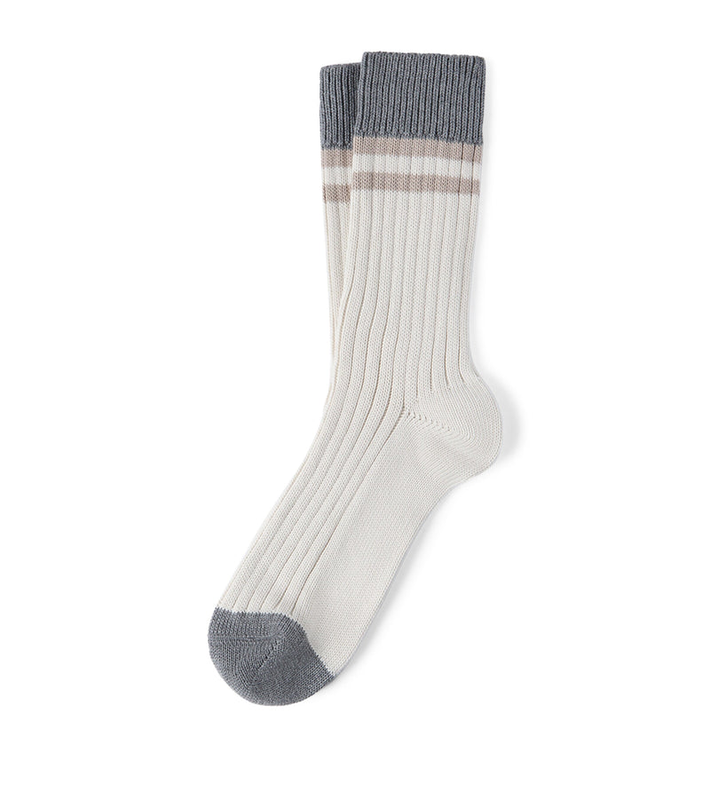 Brunello Cucinelli cotton stripe socks Italian made, UK version