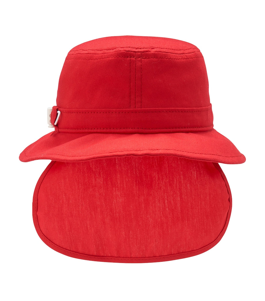 Miki House cotton sun hat with detachable neck cover, imported from the UK