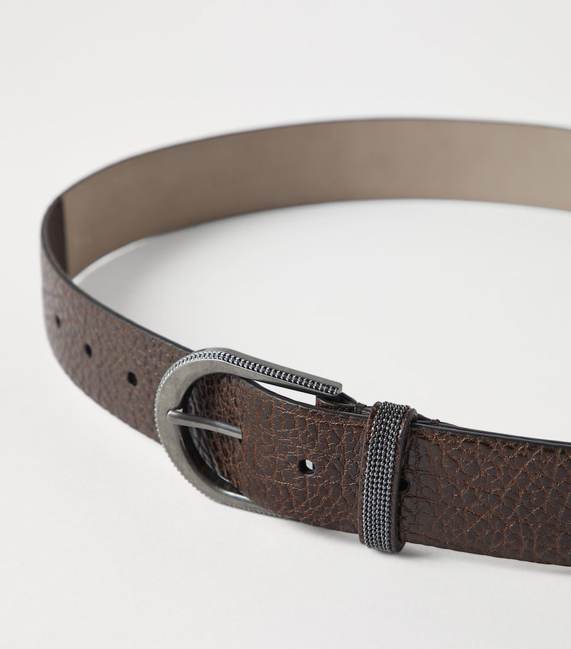 Brunello Cucinelli hammered calfskin belt (British brand)