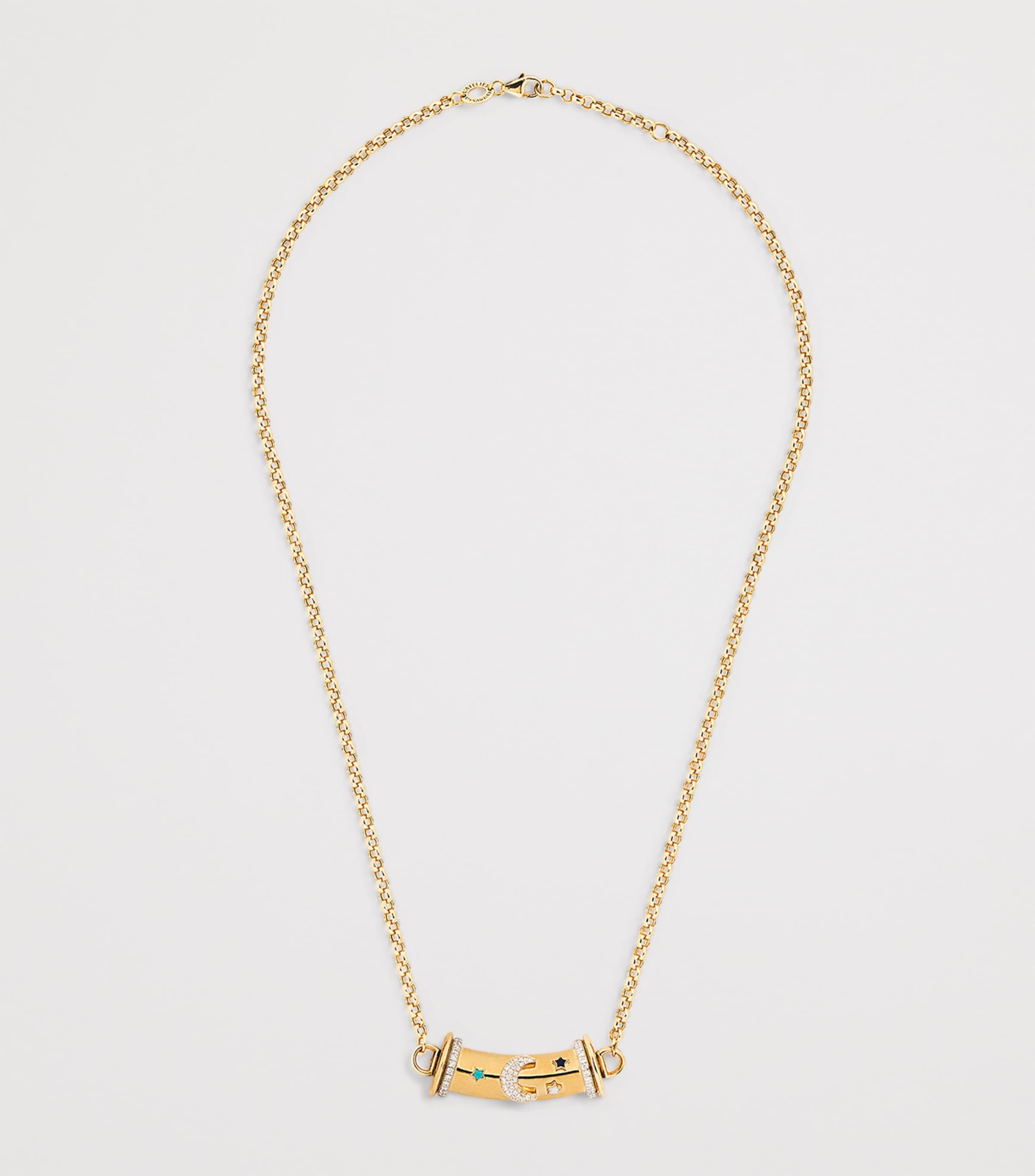 L'Atelier Nawbar yellow gold and diamond Warrior necklace, UK version