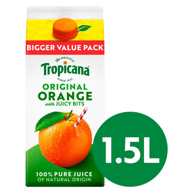 Tropicana Original Orange Fruit Juice with Bits   1.5L GOODS M&S   