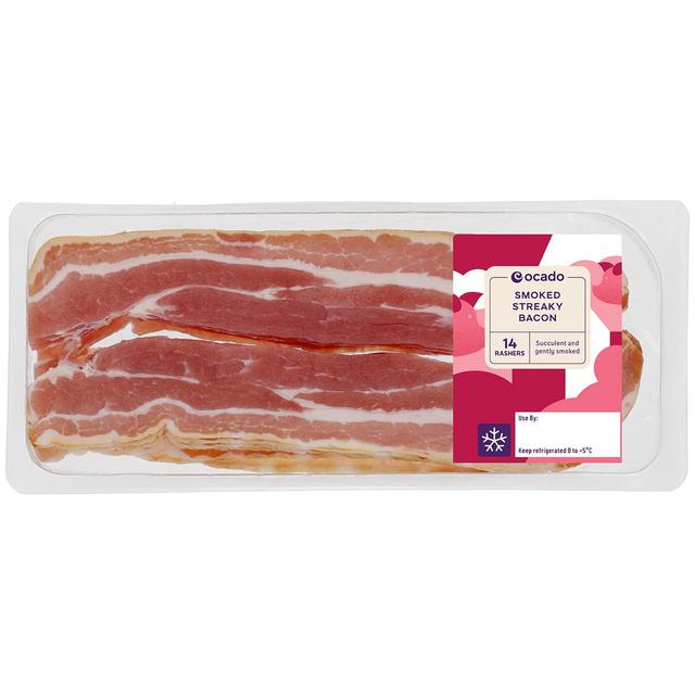 Ocado 14 Smoked Streaky Bacon Rashers   300g