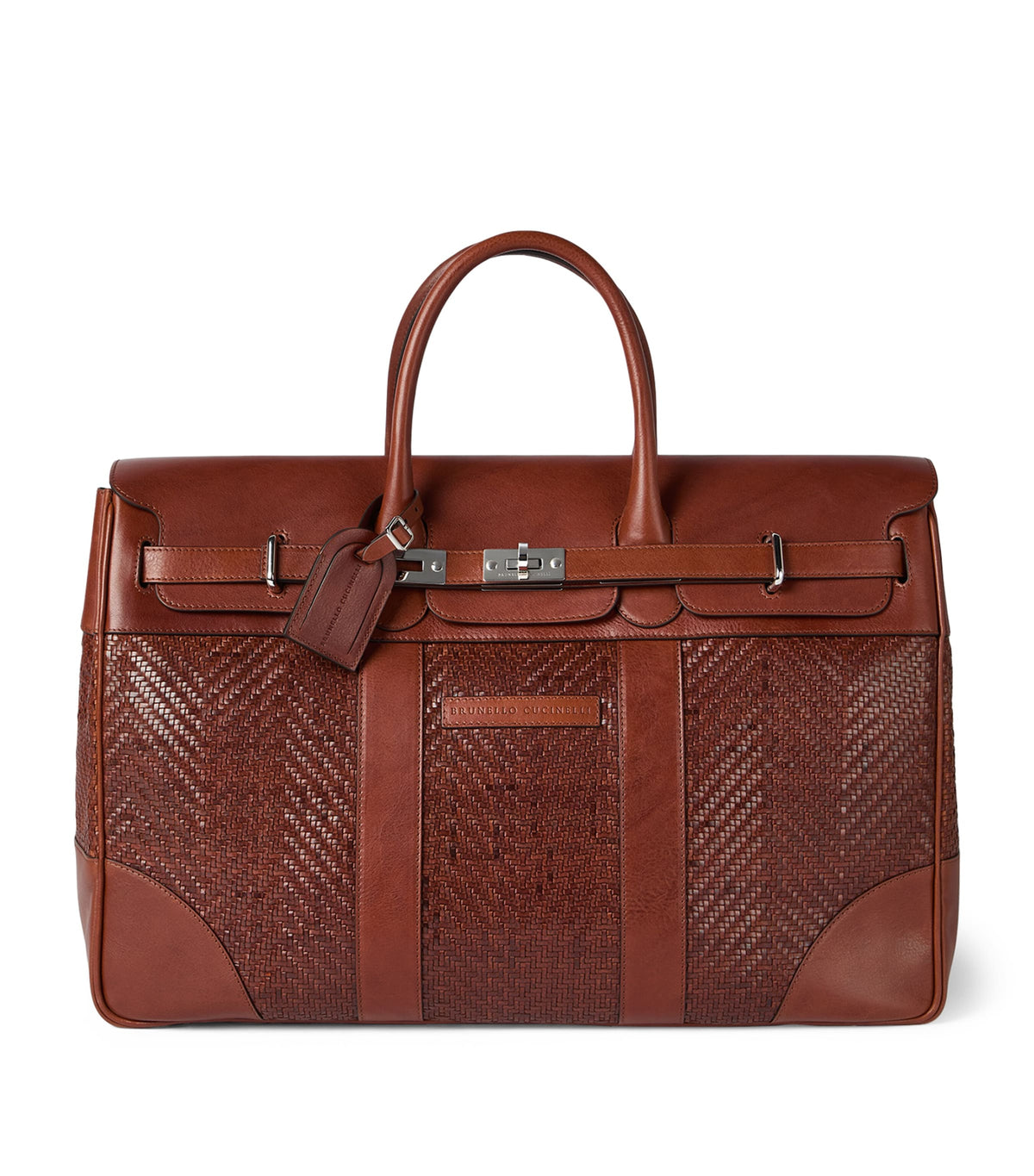 Brunello Cucinelli leather woven holdall - British product