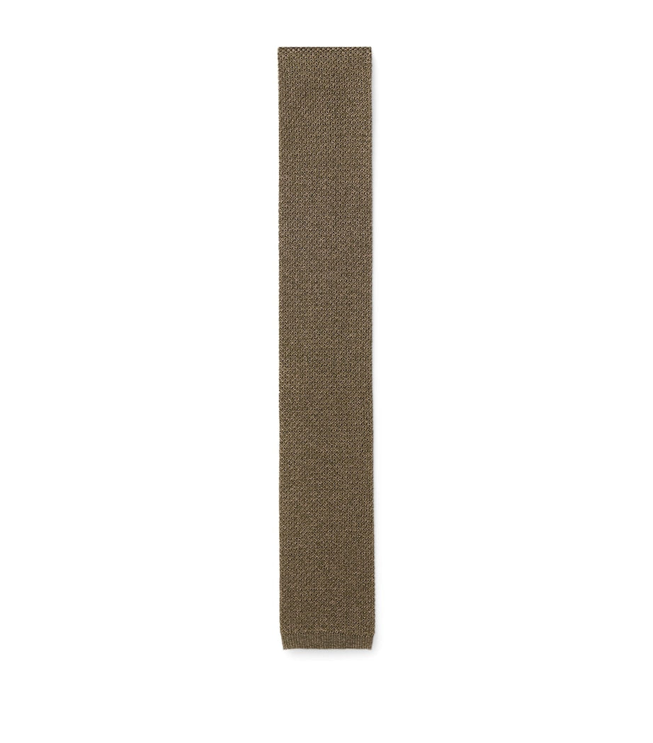 BOSS knitted silk tie with textured weave (British brand)