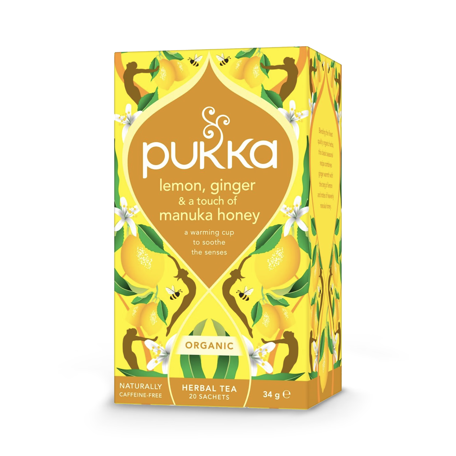 Organic Lemon, Ginger and Manuka Honey Herbal Tea 20 Tea Bags