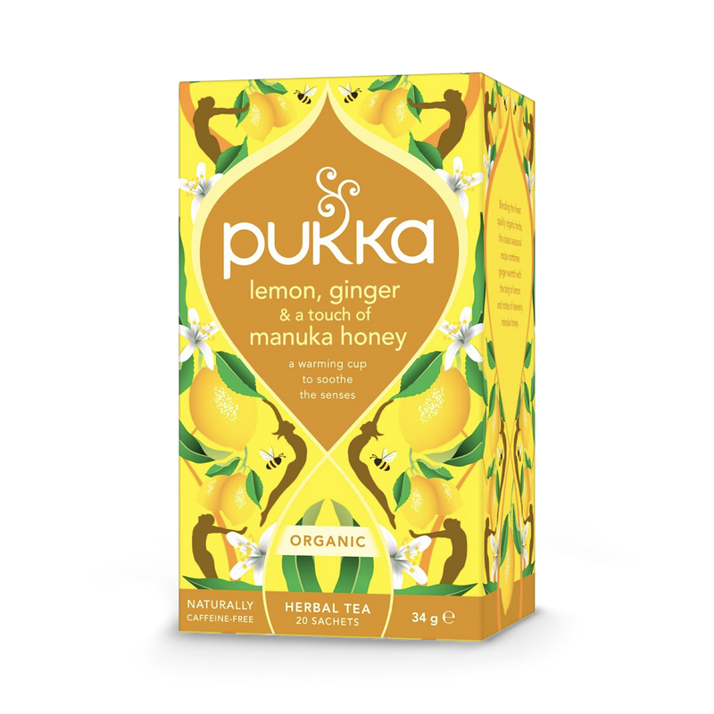 Organic Lemon, Ginger and Manuka Honey Herbal Tea 20 Tea Bags