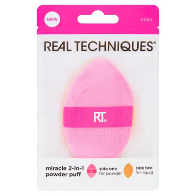 Superdrug Real Techniques Miracle 2-In-1 Powder Puff Makeup Tool- Buy online at McGrocer