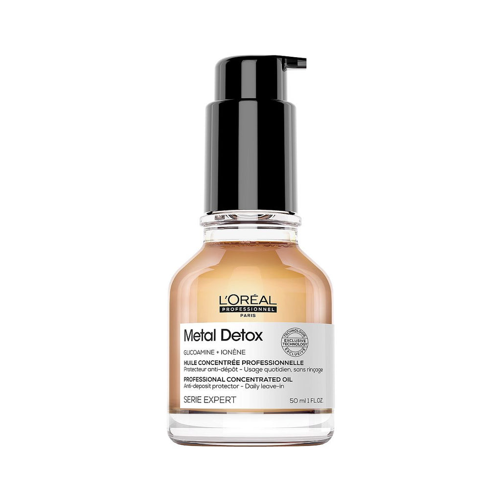 L'Oreal Professionnel Metal Detox Hair Oil 50ml. Multi-benefit oil for breakage protection, heat protection & shine.