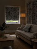Green Isla floral blackout roller blind, UK version