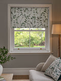 Green Isla floral blackout roller blind, UK version