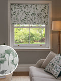 Green Isla floral blackout roller blind, UK version