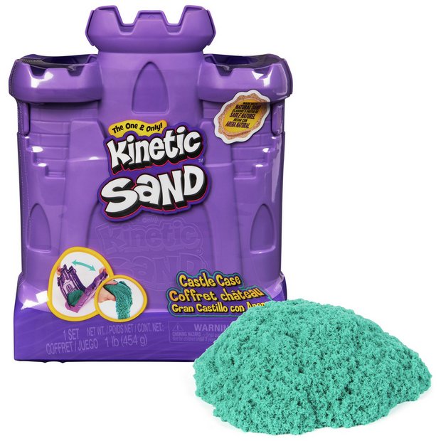 Kinetic Sand Castle Case with teal sand, imported from the UK