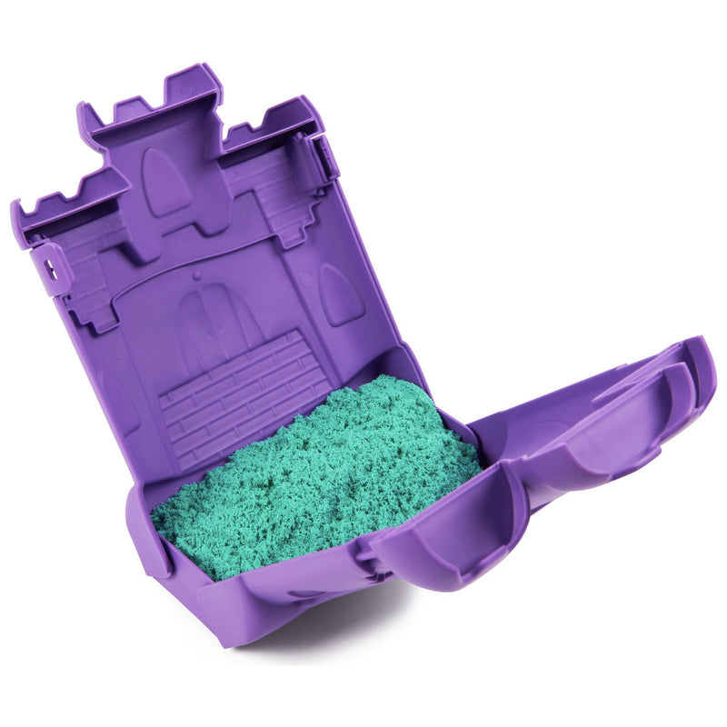 Kinetic Sand Castle Case with teal sand, imported from the UK