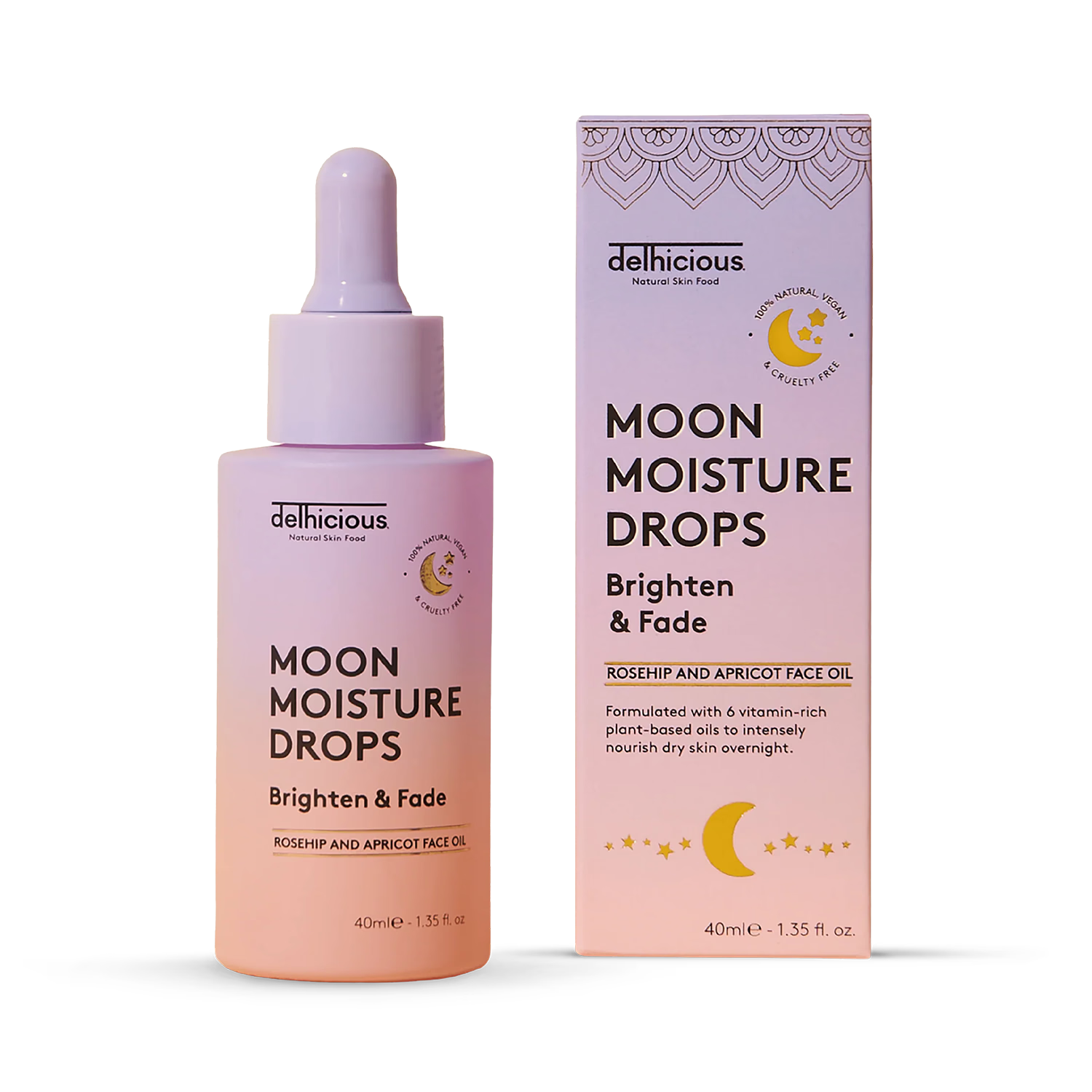 Delhicious Moon Moisture Drops brightening face oil (British brand)