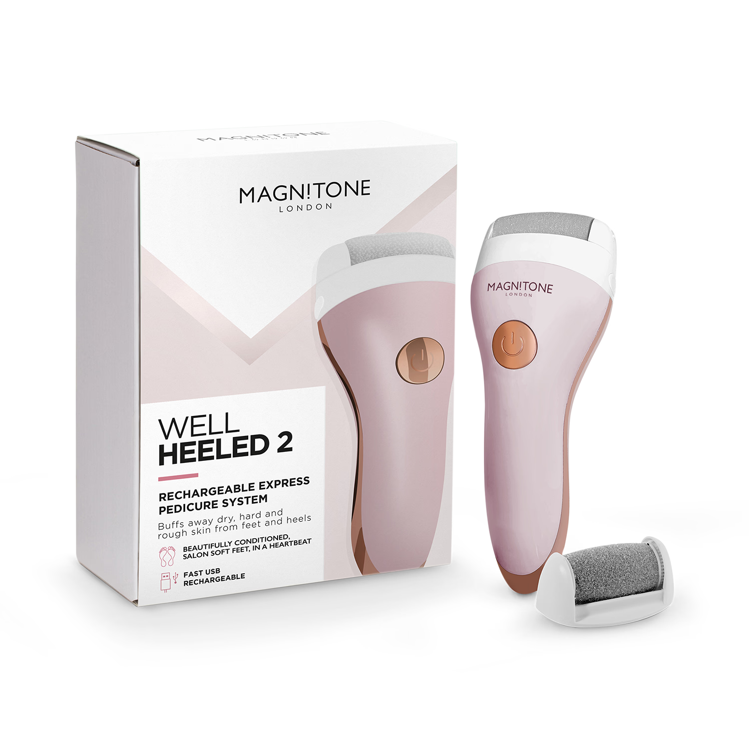 Magnitone Well Heeled 2 Rechargeable Express Pedicure System - Pink