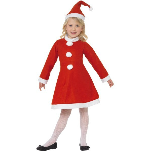 Smiffys Santa Girl Costume red dress and hat, UK version