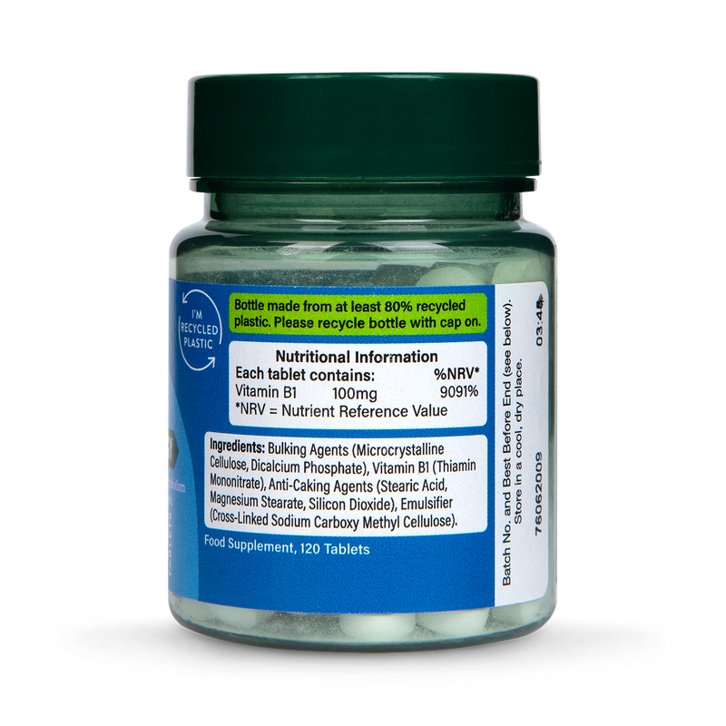 Holland Barrett Vitamin B1 Thiamine 100mg 120 Tablets