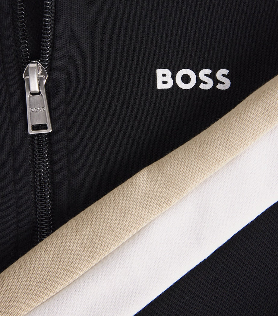 BOSS cotton stripe zip-up hoodie for kids ages 4-16 - British product