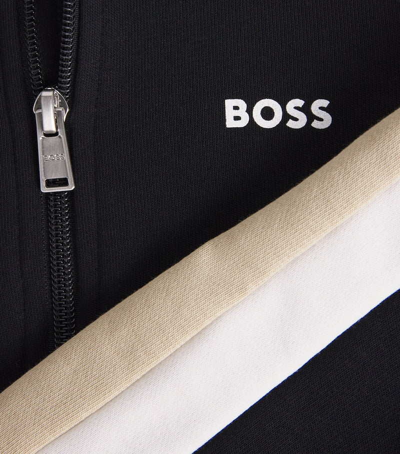 BOSS cotton stripe zip-up hoodie for kids ages 4-16 - British product