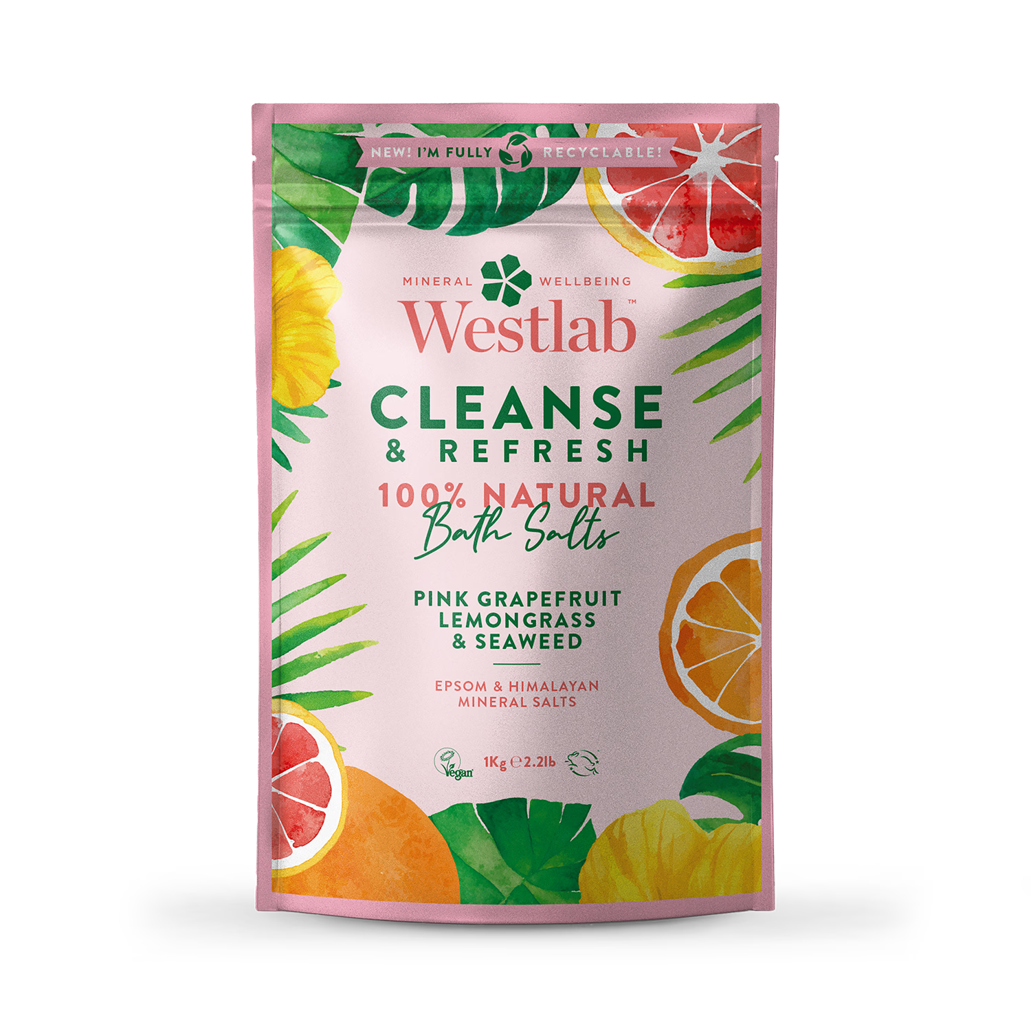 Cleansing Epsom and Himalayan Bathing Salts with Lemongrass and Seaweed 1kg