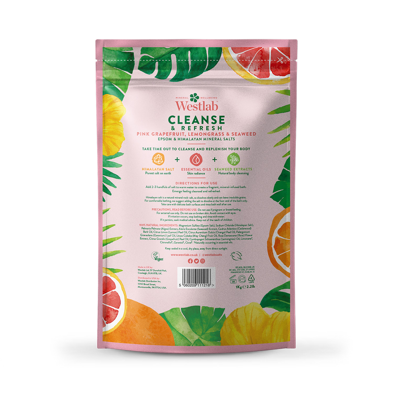 Cleansing Epsom and Himalayan Bathing Salts with Lemongrass and Seaweed 1kg