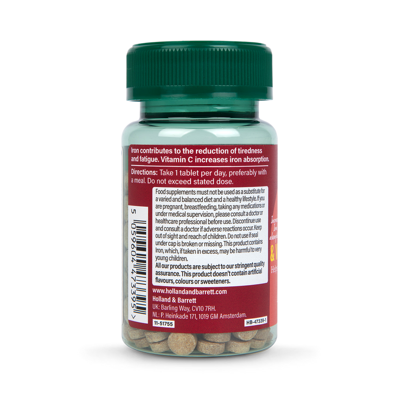 Holland Barrett Iron Vitamin C 14mg 180 Tablets