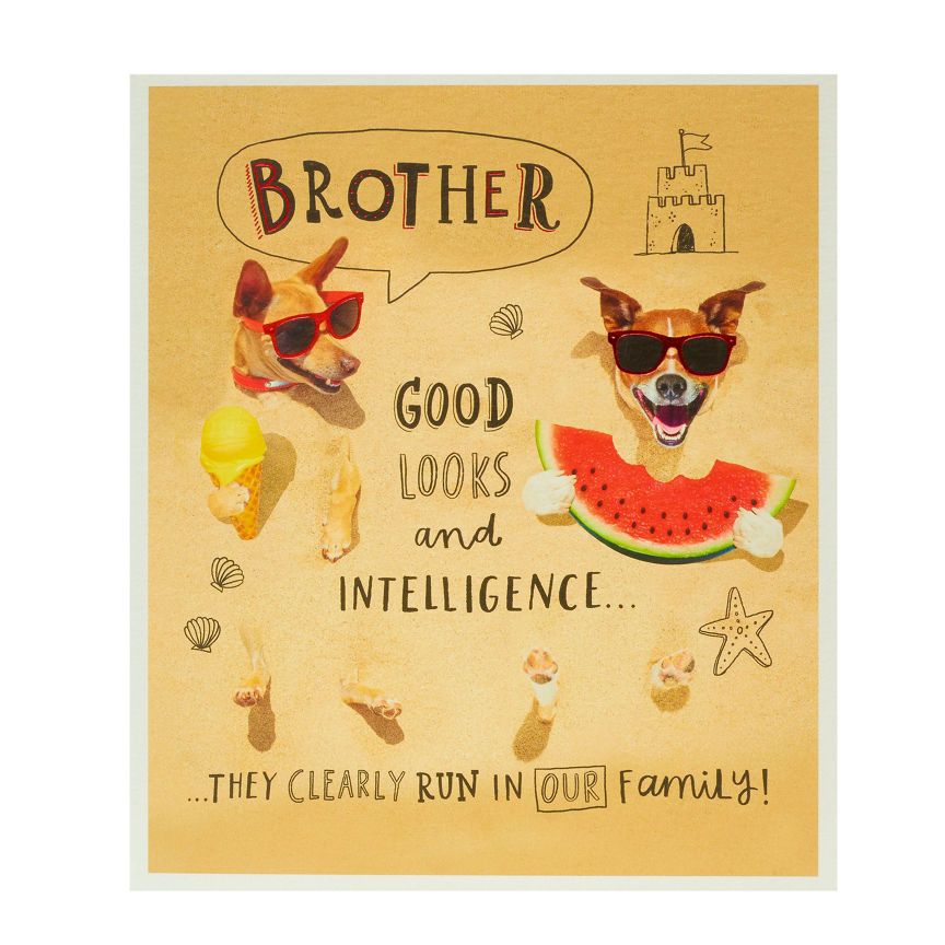 Carlton Photographic Dogs Brother Birthday Card General Household ASDA   