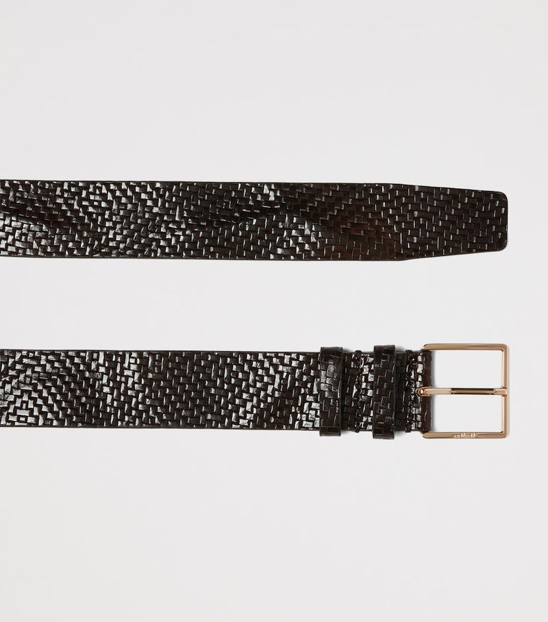 Max Mara leather woven belt 4cm, UK version
