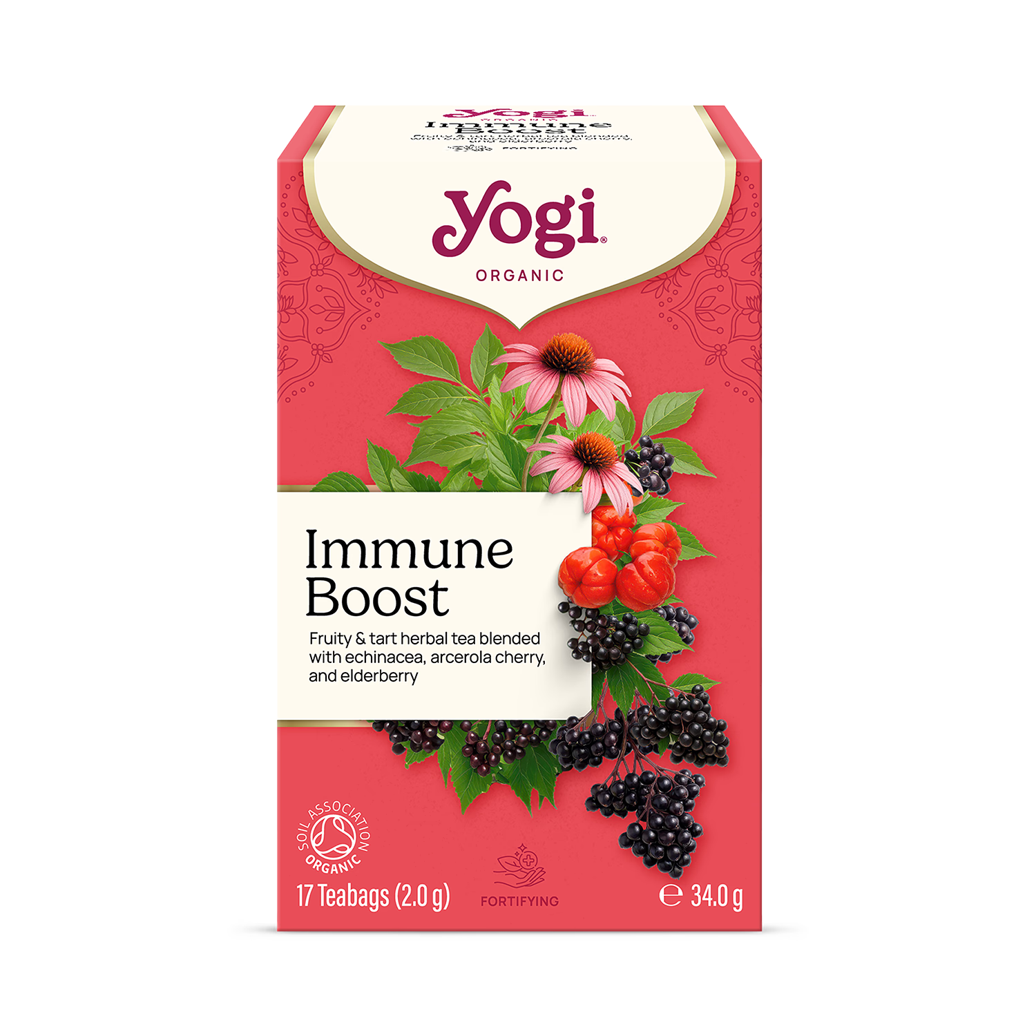 Organic Herbal Immune Support Tea with Echinacea and Acerola 17 Tea Bags
