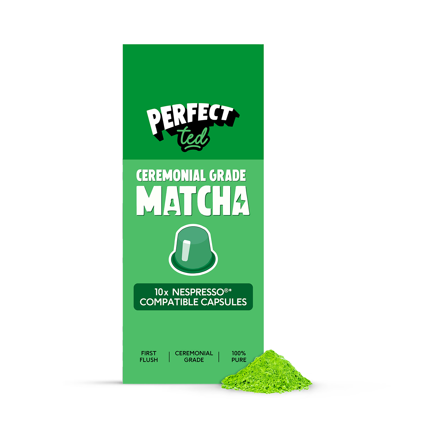 Perfect Ted Matcha Green Tea Powder Pods x10