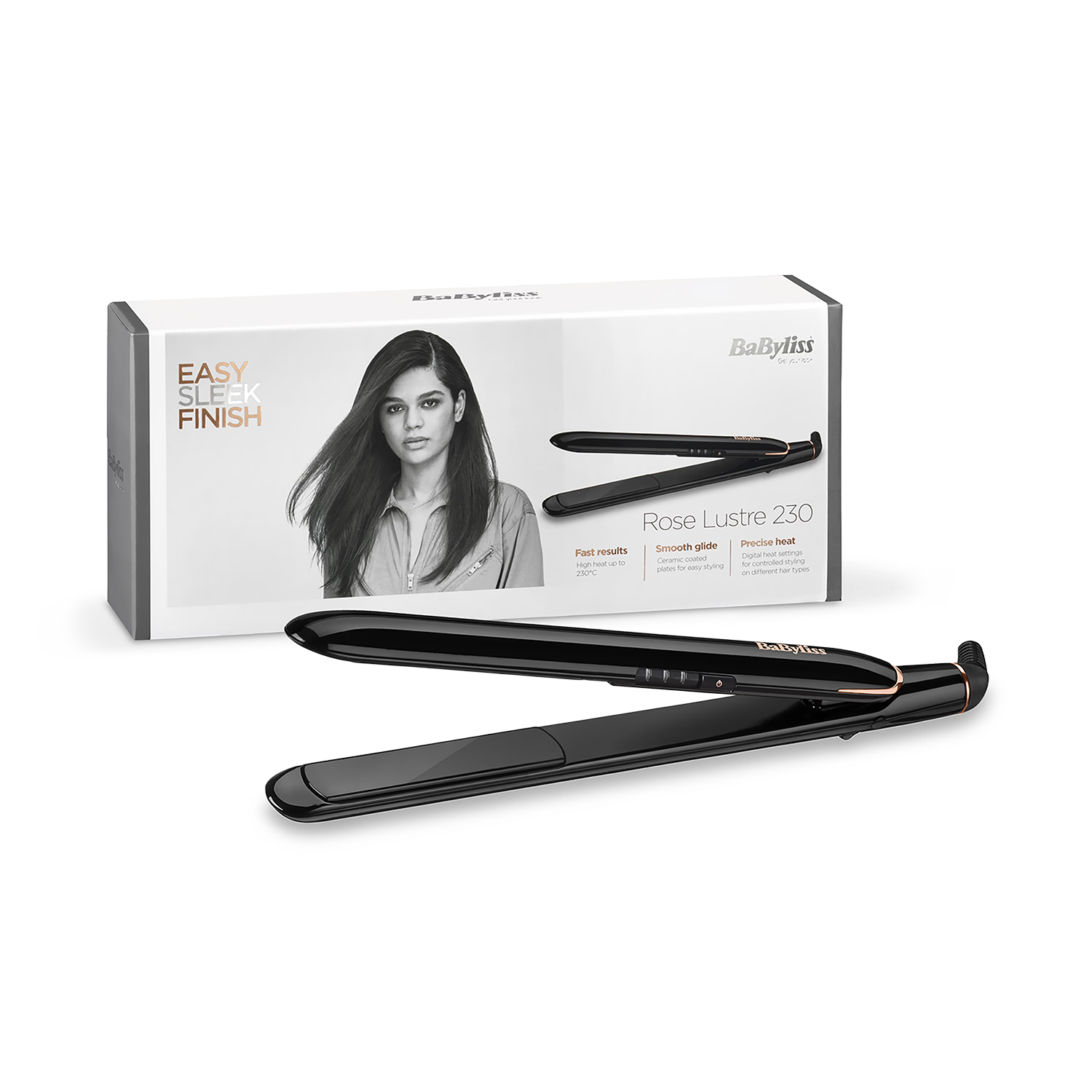 Babyliss Rose Lustre Hair Straightener Rose/Black 2515Du