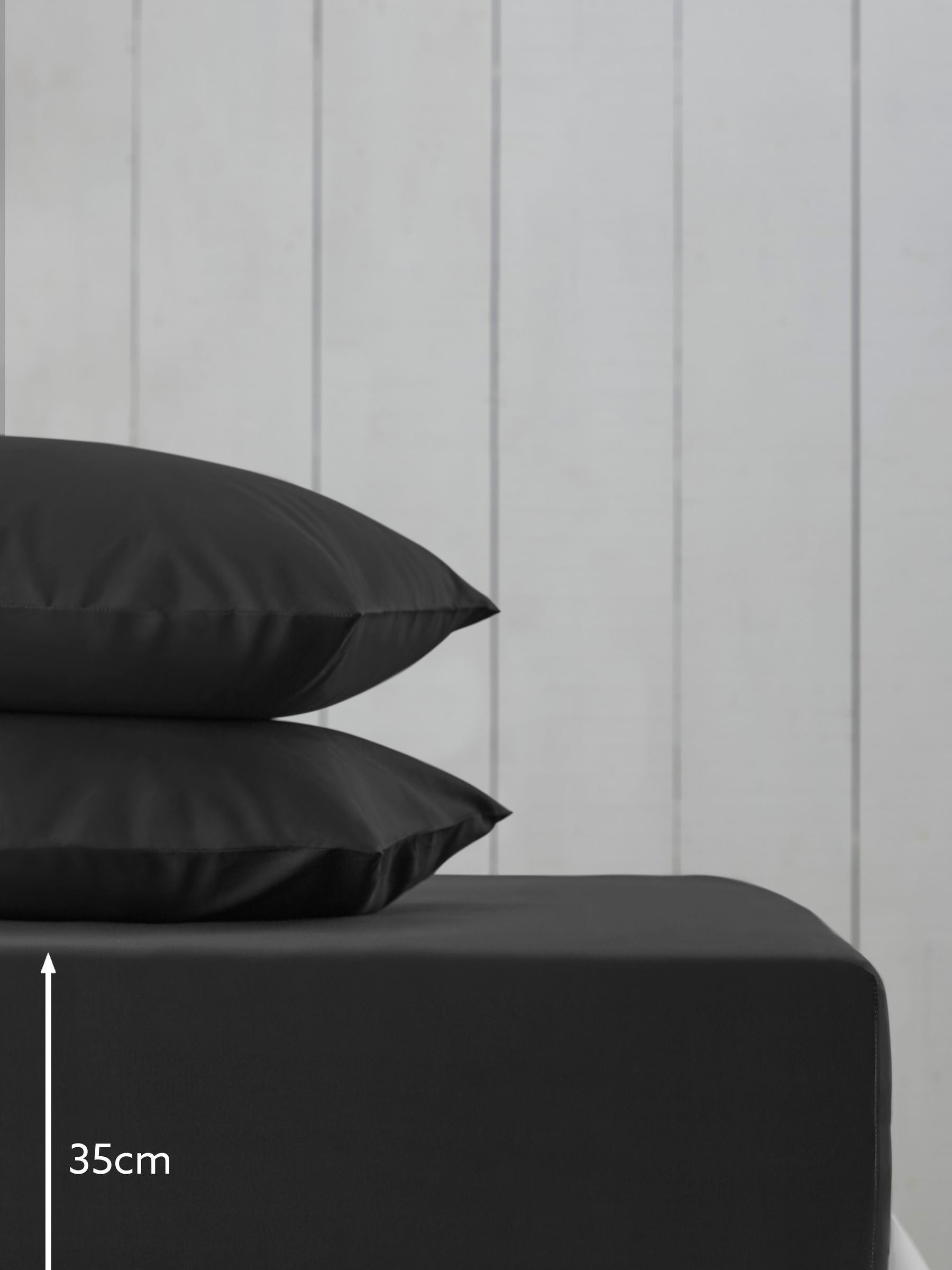 Black cotton rich deep fitted bed sheet - British product