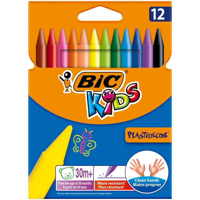 BIC Kids Plastidecor Crayons Wallet of 12   12 per pack GOODS M&S   